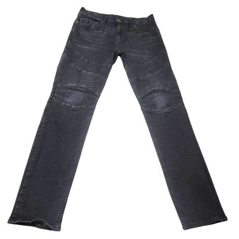 True Religion Jeans Mens Size 33×32 Rocco World Tour Relaxed Skinny Leg Black De